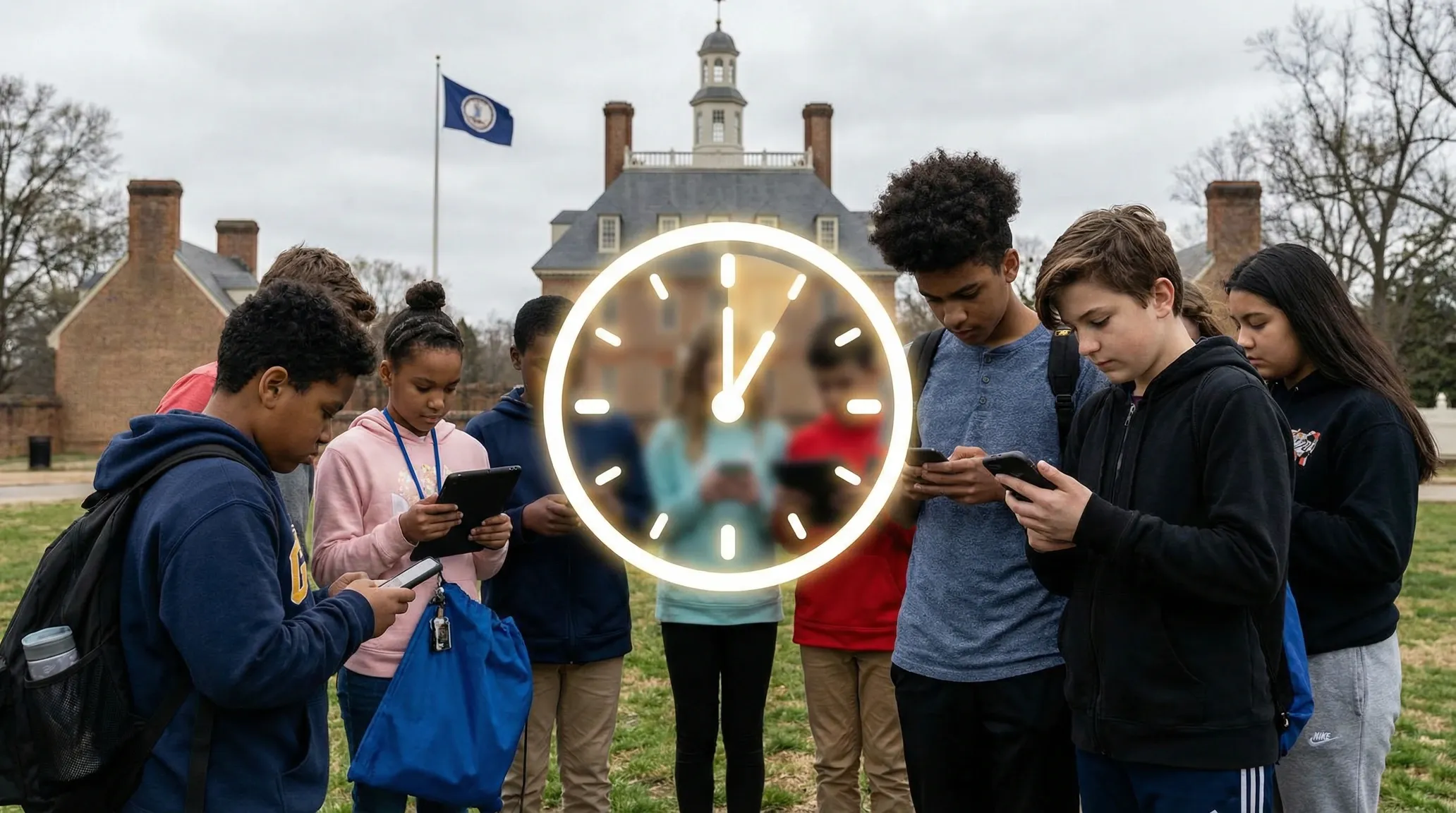Image showing kids on their phones